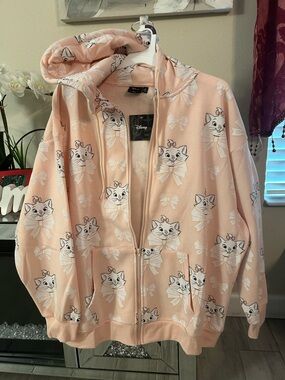Disney Light Pink Marie Cat Zip-Up Hoodie